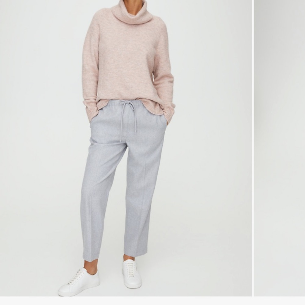 Aritzia Light Gray Cropped Pants